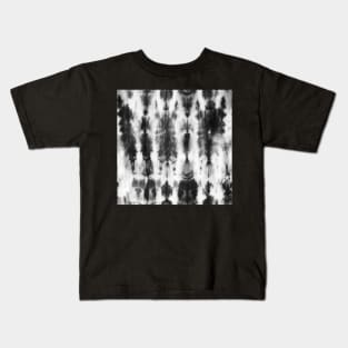 Black and White Tie-Dye Pattern Kids T-Shirt